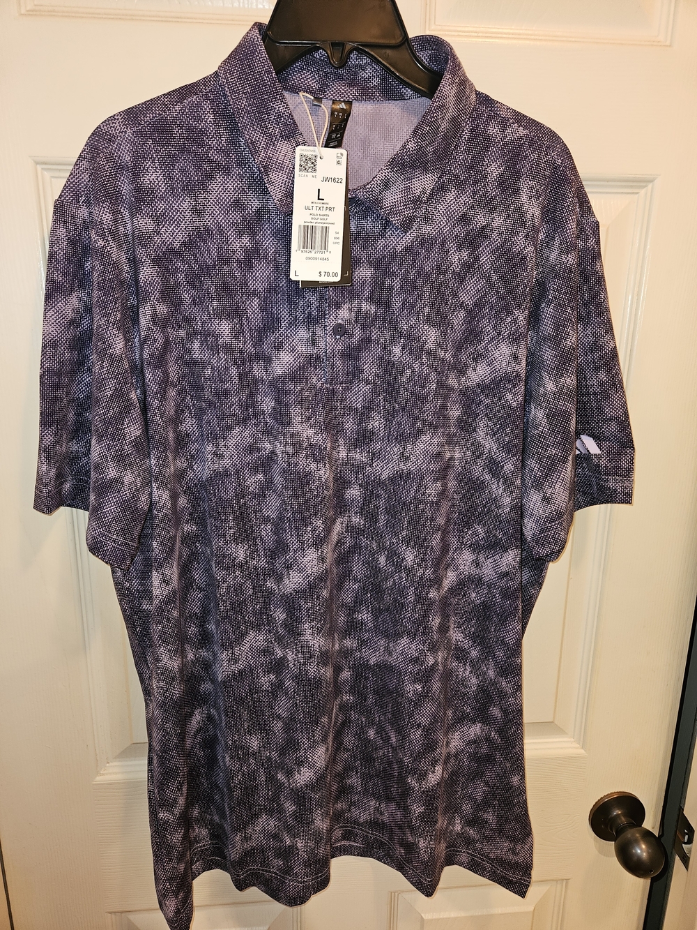 adidas Men's Purple Patterned Golf Polo